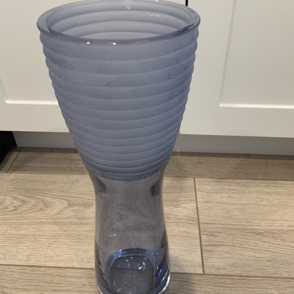 13 7/8” T Blue Vase Made in Poland.  4 1/4” Opening Rim to Rim.  No chips/cracks - Picture 11 of 13